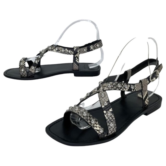 Marc Fisher LTD Fianna2 Snake Print Leather Studded Womens Sandals Size 8M - Picture 9 of 13